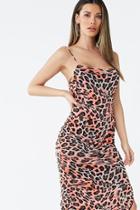 Forever21 Leopard Print Mesh Midi Dress