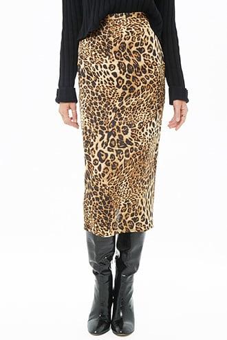Forever21 Leopard Print Satin Skirt