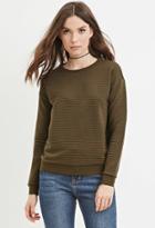 Forever21 Women's  Quilted Ribbed Sweatshirt