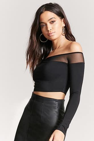 Forever21 Sheer Mesh Off-the-shoulder Top