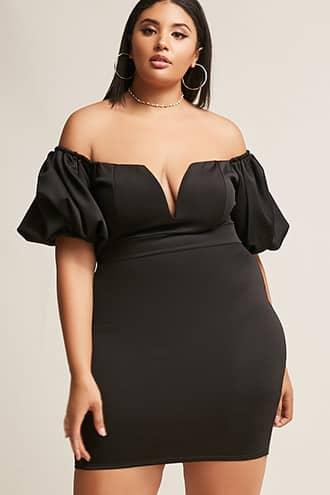 Forever21 Plus Size Ruffle-trim Flounce Bodycon Dress