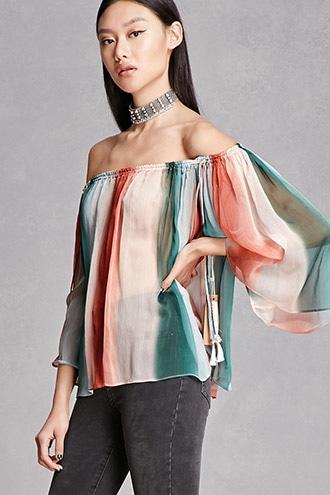 Forever21 Blush Noir Off-the-shoulder Top