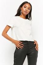 Forever21 Cuffed Raw-cut Tee