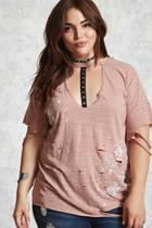 Forever21 Plus Size Destroyed Cutout Tee