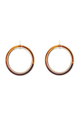 Forever21 High-polish Multi-ring Tortoiseshell Hoop Earrings