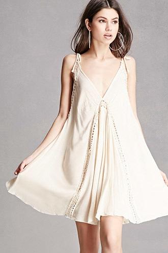 Forever21 Crochet Paneled Swing Dress