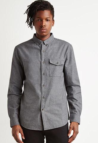 21 Men Textured Woven Pocket Shirt