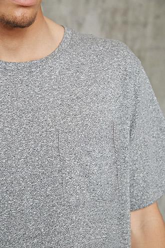 Forever21 Marled Curved-hem Pocket Tee