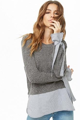 Forever21 Pinstriped Combo Top