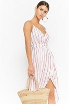 Forever21 Striped High-low Wrap Dress