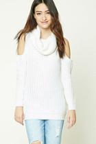 Forever21 Women's  Cowl Neck Open-shoulder Sweater