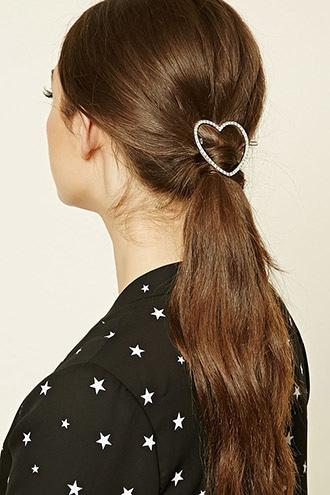 Forever21 Rhinestone Heart Barrette