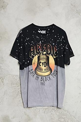 21 Men Men's  Bleach Dye Acdc Band Tee