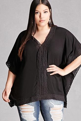 Forever21 Plus Size Crochet Trim Top