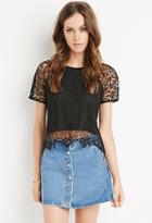 Forever21 Scalloped Floral Crochet Top