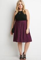 Forever21 Plus Women's  Buttoned A-line Skirt (eggplant)