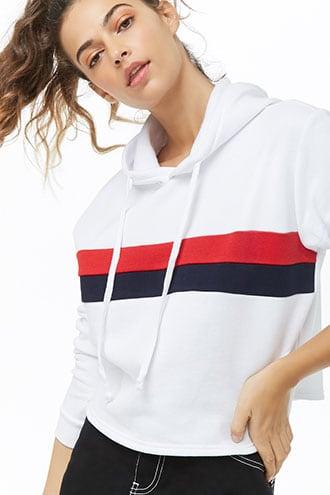 Forever21 Oversized Striped Hoodie