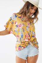 Forever21 Floral Print Twist-front Top