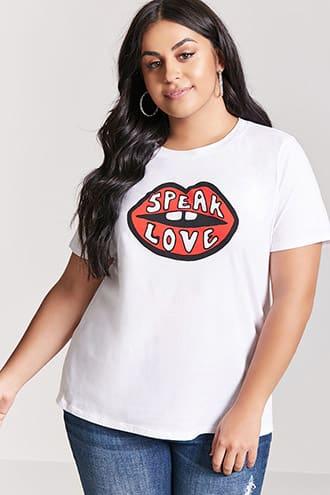 Forever21 Plus Size Speak Love Graphic Tee