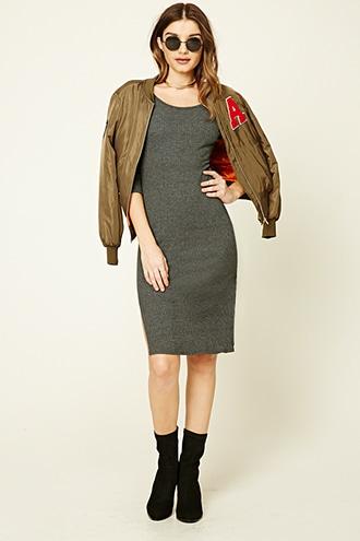 Forever21 Women's Midi Open-shoulder Dress