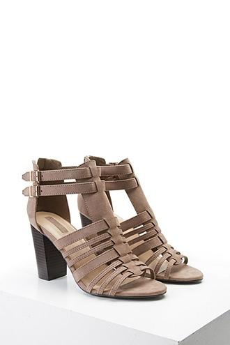 Forever21 Faux Suede Caged Sandals