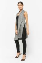 Forever21 Slit Glen Plaid Vest