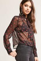 Forever21 Sheer Star Print Shirt