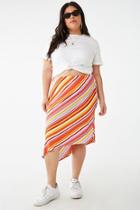 Forever21 Plus Size Asymmetrical Striped Skirt