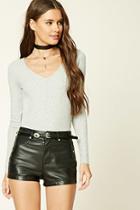 Forever21 Women's  Scooped Ribbed Knit Top