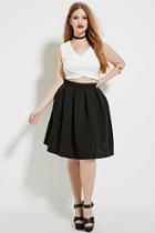 Forever21 Plus Women's  Black Plus Size Pleated Skirt