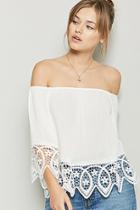 Forever21 Scallop Lace Off-the-shoulder Top
