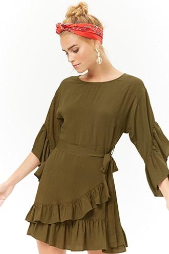 Forever21 Flounce-trim Tulip-hem Dress