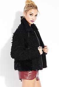 Forever21 Cool Girl Knotted Shag Jacket