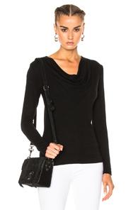 James Perse Cowl Neck Tee In Black