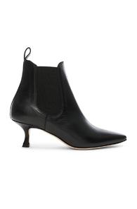 Manolo Blahnik Leather Chelsa 50 Boots In Black