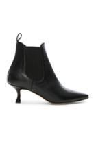 Manolo Blahnik Leather Chelsa 50 Boots In Black