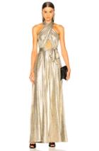 Patbo Lame Wrap-front Jumpsuit In Metallic