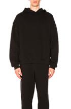 Alexander Wang Dense Fleece Hooded Pullover In Black