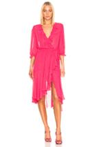 Icons 3/4 Sleeve Cha Cha Wrap Dress In Pink