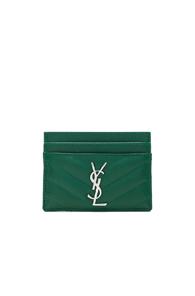Saint Laurent Monogramme Card Case In Green