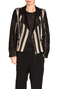 Ann Demeulemeester Blouson In Black,stripes