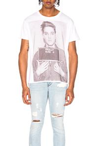 R13 Elvis Mugshot Boy T In White
