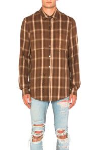Amiri Shotgun Plaid Shirt In Brown,checkered & Plaid