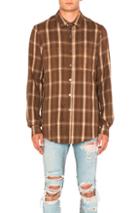 Amiri Shotgun Plaid Shirt In Brown,checkered & Plaid