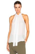 Nili Lotan Halter Tie Neck Top In White