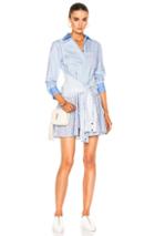 Derek Lam 10 Crosby Tie Shirt Dress In Blue