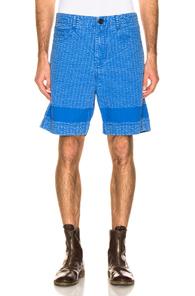 Craig Green Acid Wash Line Stich Shorts In Blue