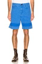 Craig Green Acid Wash Line Stich Shorts In Blue