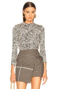 Sandy Liang Quenchers Top In Neutral,animal Print