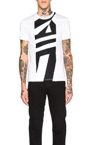 Alexander Mcqueen Graphic Stripe Tee In White,abstract